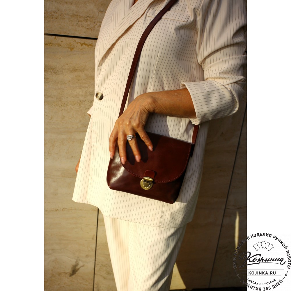  Кожаная сумка "Калифорния Нью" (бордо)